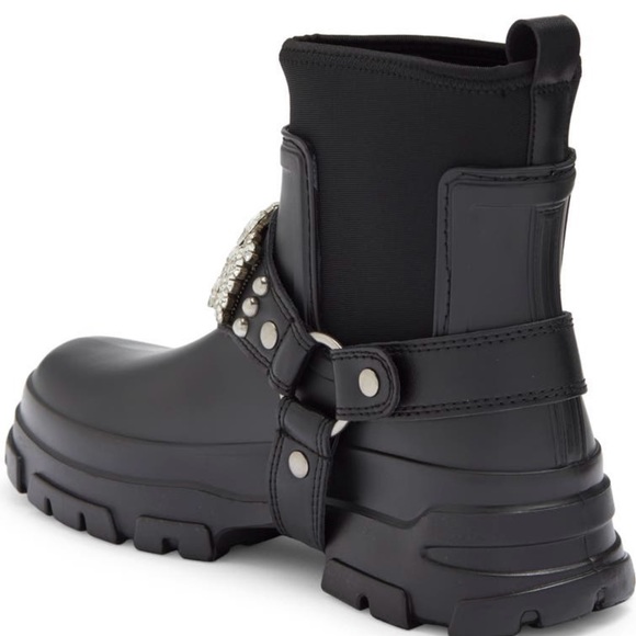 Karl Lagerfeld Rylie Crystal studded lug boots. - Picture 3 of 5